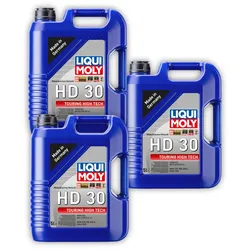 3x Motoröl LIQUI MOLY 1265 Touring High Tech HD 30 VG32 Kanister 5 Liter