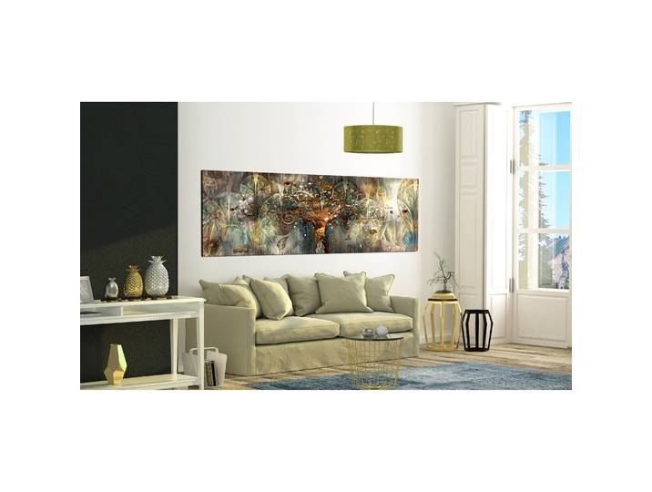 Wandbild Land of Happiness Leinen Multicolor 135 x 45cm
