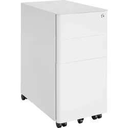 TecTake GmbH tectake Aktenrollschrank Parvus, 2 Schubladen, 1 Hängeregister  Weiß