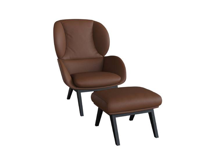 FLEXLUX Ohrensessel Adria Designsessel, Loungesessel, Stil & Komfort, organische Form, Fuß Holz schwarz