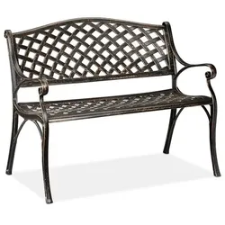relaxdays Gartenbank Metall schwarz-bronze silber