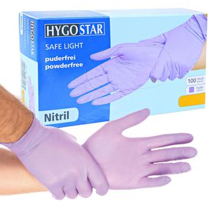 Franz-Mensch Einmalhandschuhe Safe Light, lila, 100 Stück, Nitril, chemikalienbeständig, lebensmittelecht, Größe M