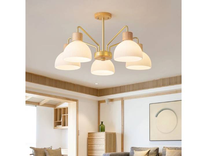Nordique salon plafond lustre décoration de la maison LED lustre salle à manger étude bûche plafonnier luxe chambre éclairage