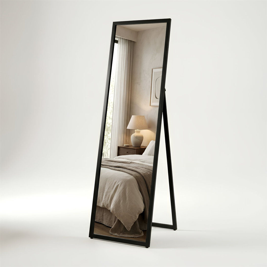 Harbour Housewares Square Full-Length Mirror - Freestanding Mirror for Bedrooms & Hallways Black 137cm H X 45.5cm D