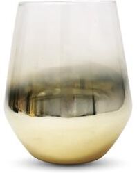 Classic Touch Set of 6 Tumblers with Gold Ombre Design, 15.5 oz