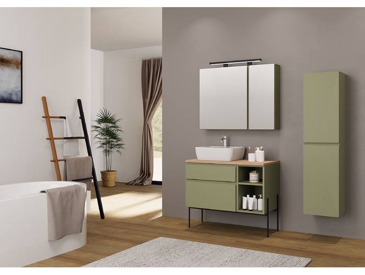 Meuble sous-vasque 90 cm 90 x 51 x 47cm Vert/Vert olive