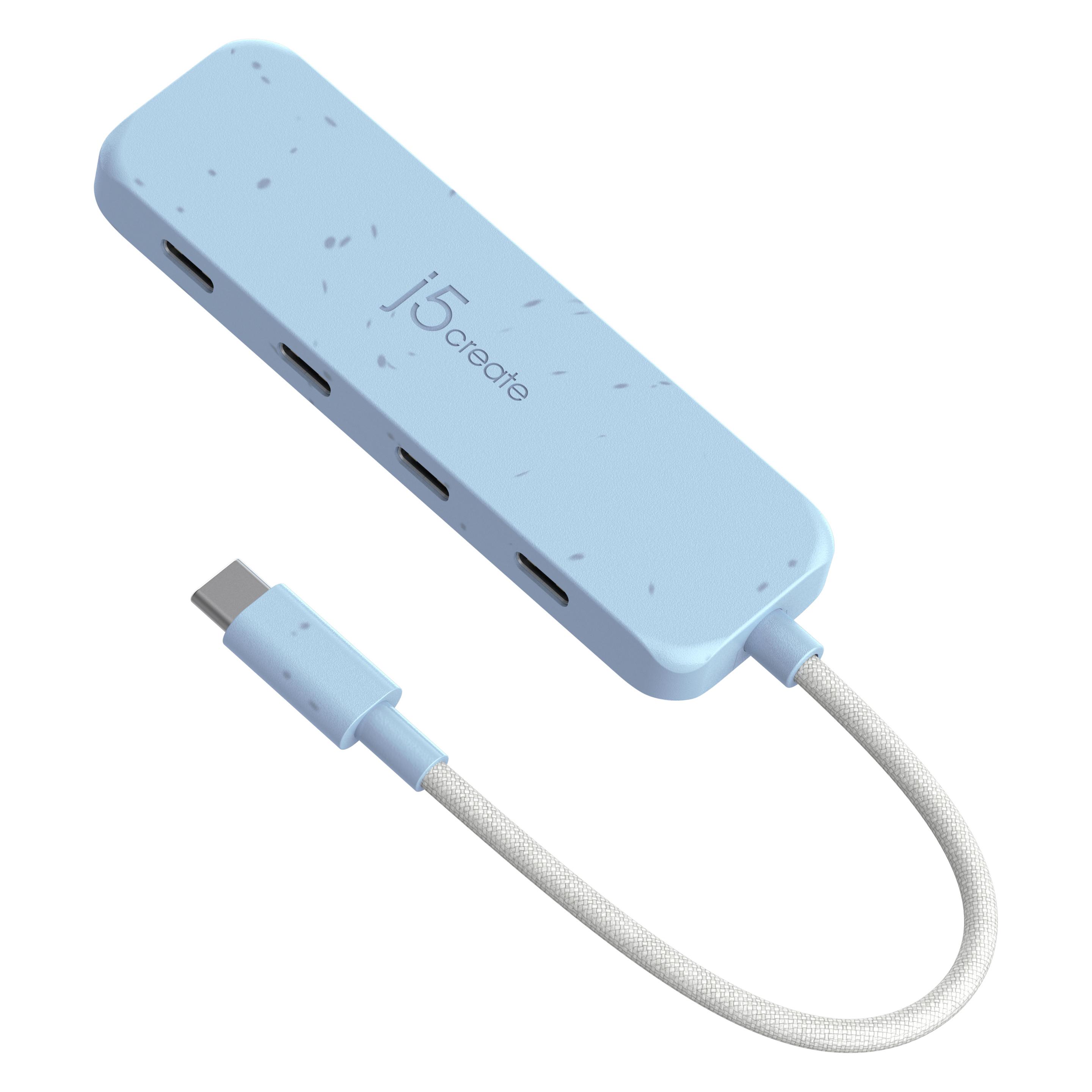 j5Create Umweltfreundlicher USB-C-zu-Hub Typ C Gen 2 mit 4 Anschlüssen, USB 3.2 Gen 1 (3.1 Gen 1) Ty (USB-C, 4 Ports) (JCH345EC-N)