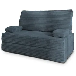 BETTSOFA LADIA aus Schaumstoff Kordstoff Grau Schlaffunktion