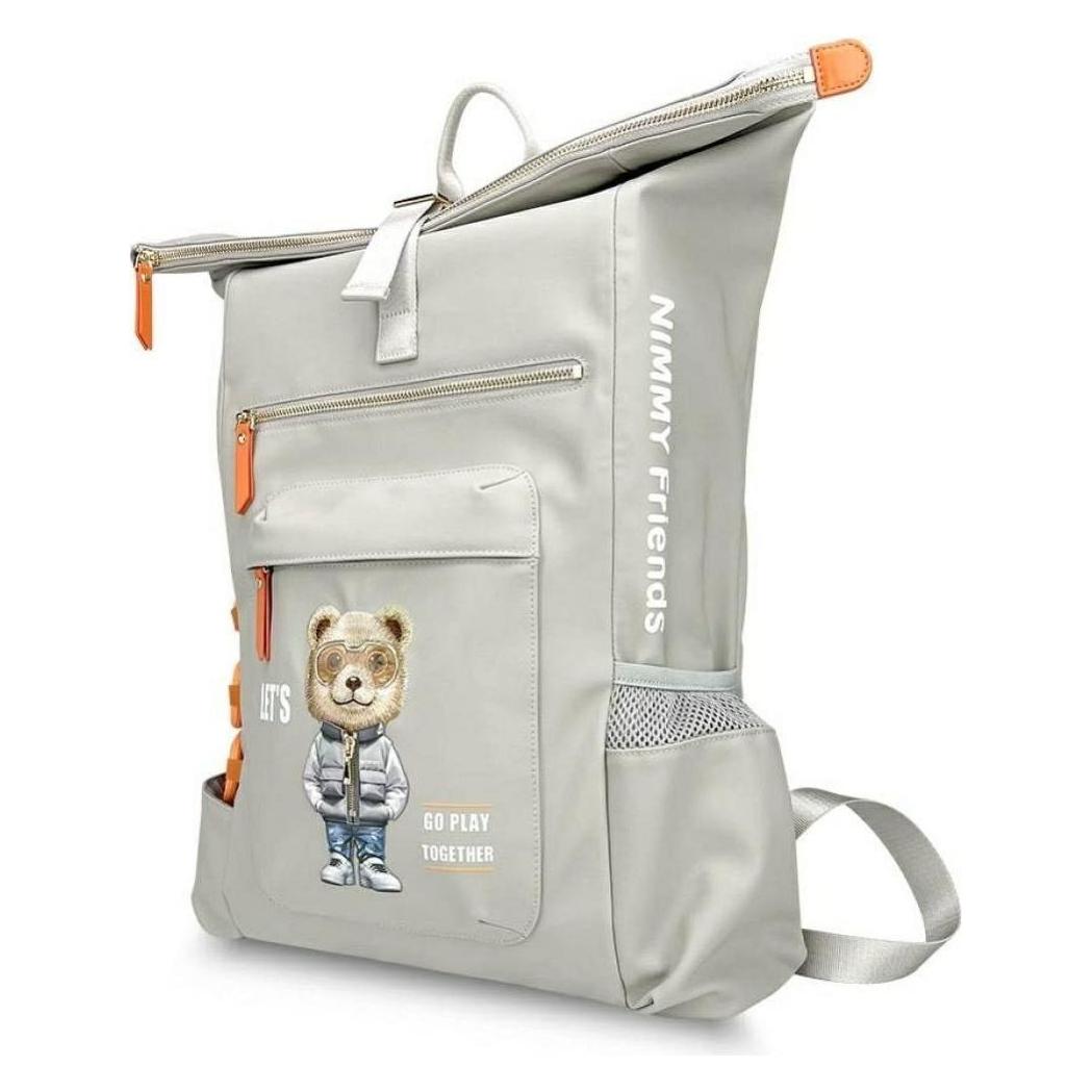 Nimmy Cool&Cute 2.0 Bear laptop backpack grey (N-KM-DNBB-011)