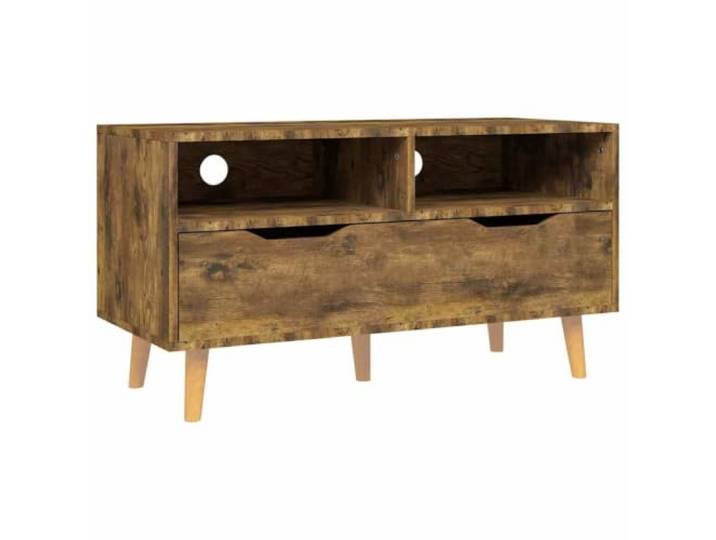 LKJephalotrope TV-Schrank Räuchereiche 90x40x48,5 cm Holzwerkstoff Praktisches TV-Lowboard für Wohnzimmer & Schlafzimmer mit viel Stauraum, Schublade und robuster Ablagefläche.