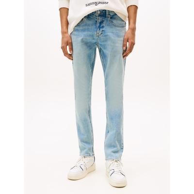 Slim-fit-Jeans TOMMY JEANS "Scanton Slim", Herren, Gr. 36, Länge 34, blau (denim light), Denim/Jeans, Obermaterial: 95% Baumwolle, 4% Elastomultiester, 1% Elasthan, slim fit lang, Jeans Slim-fit-Jeans, mit niedrigerer Leibhöhe, 5-Pocket-Stil