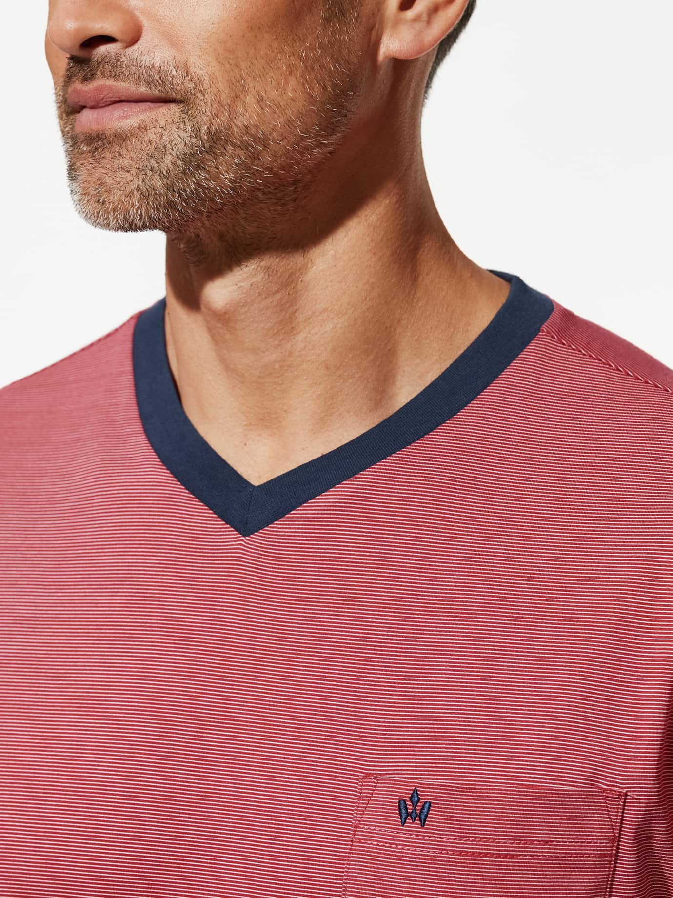 Walbusch V-Shorty Maritim, , Farbe Rot, 52, atmungsaktive Baumwolle leicht & bequem Herren