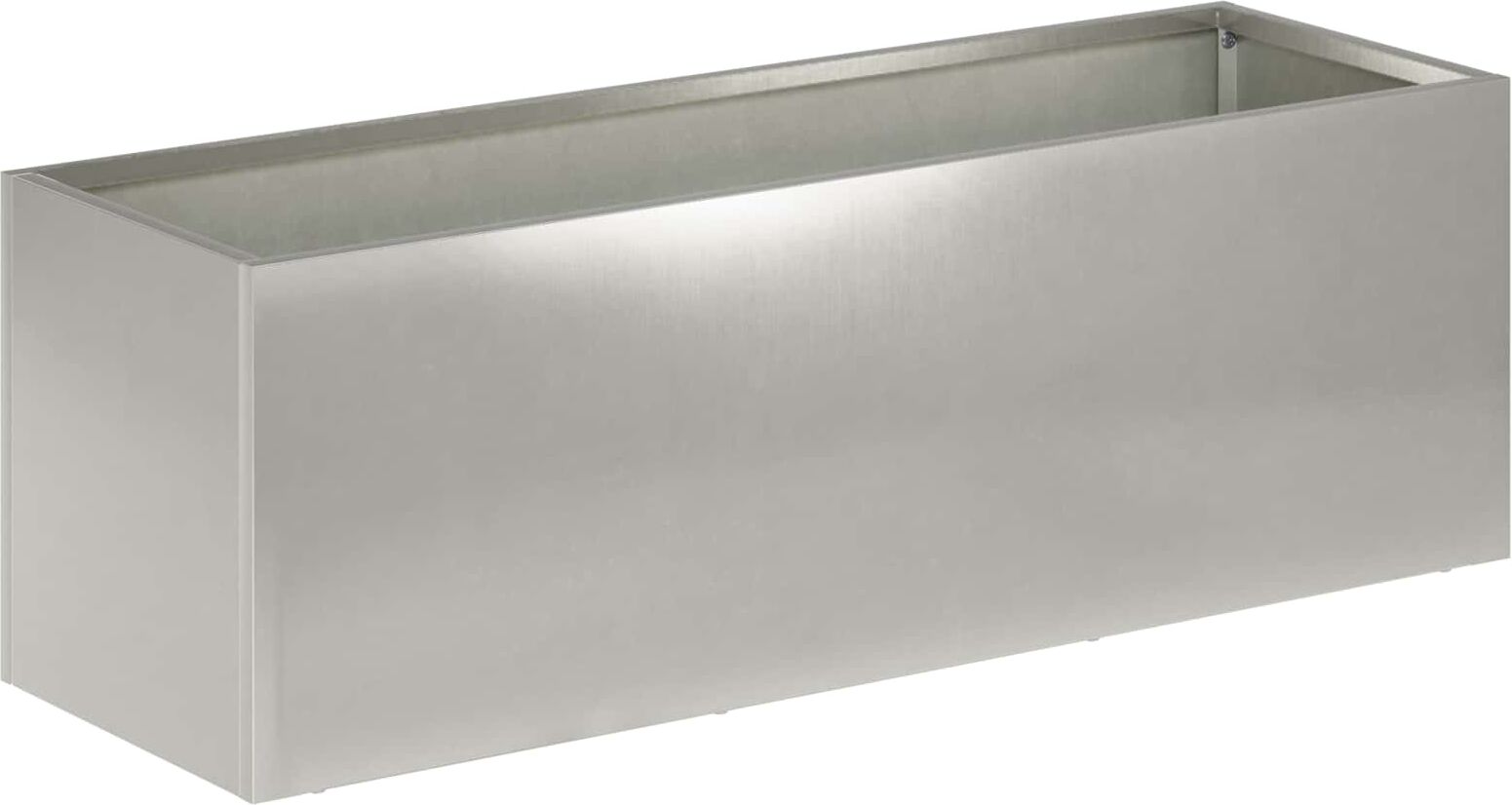 vidaXL Cache-pot de jardin Argenté 60 x 20 x 20 cm Acier inoxydable