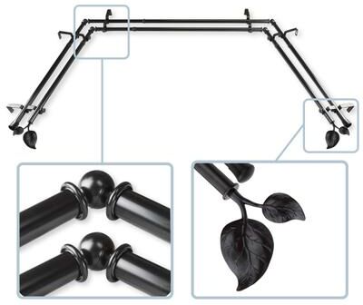 "InStyleDesign Vine 13/16"" Double Bay Window Curtain Rod"