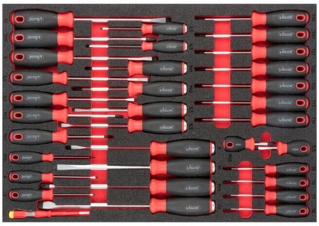 VIGOR Set de tournevis V6813, 34 outils (V6813)