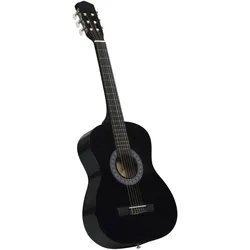 vidaXL Alvonica (harter Kunststoff, Lindenholz, Nylon), Gitarre, Schwarz