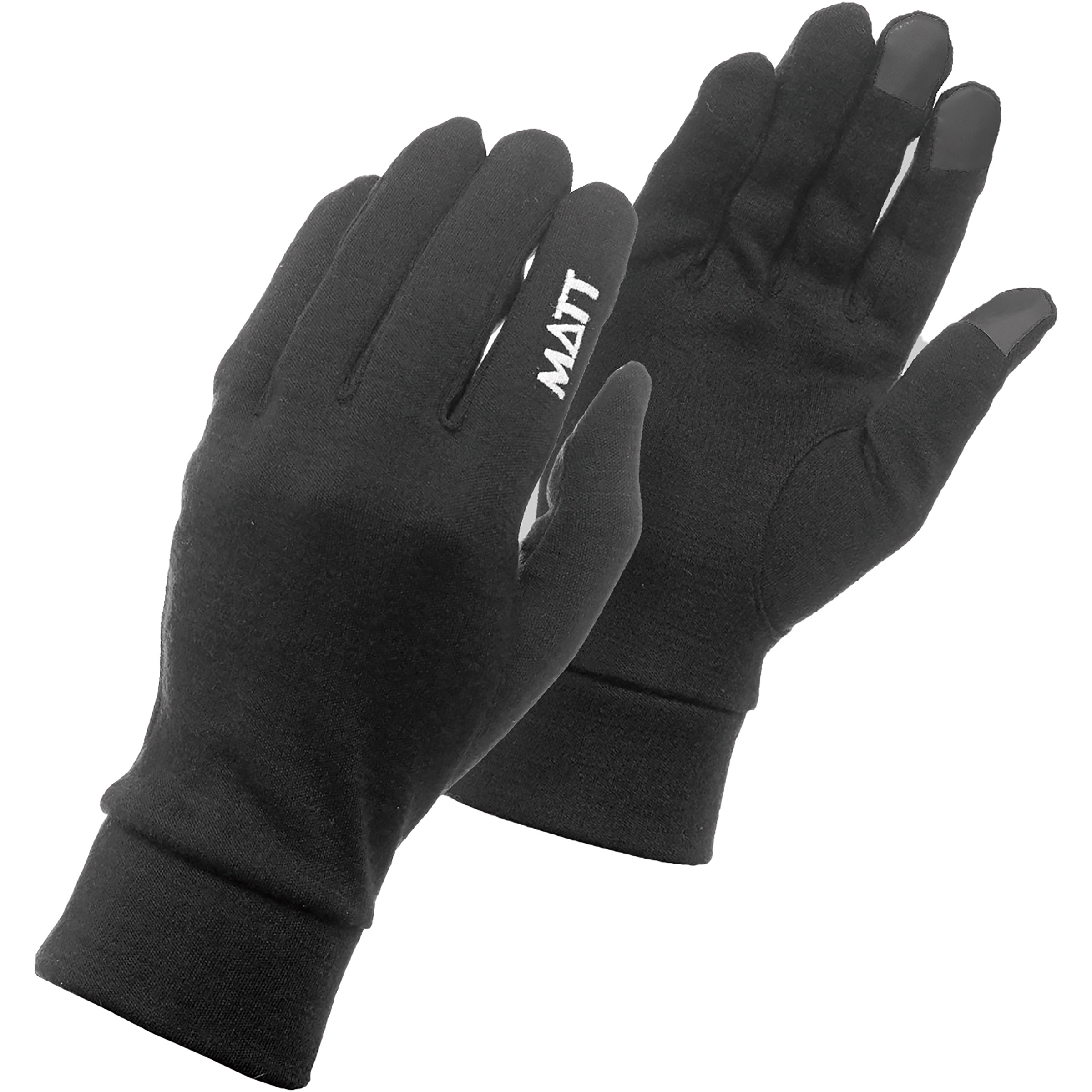 MATT Inner Merino Touch Fingerhandschuhe schwarz Größe S Trekking Hautfreundlich Merinowolle