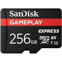 Sandisk Express GamePlay (256 GB, microSDXC, U3, UHS-I), Speicherkarte, Schwarz