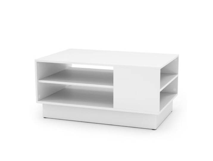 Helloshop26 20_0013789 Multifunktionaler Couchtisch, rechteckig, 86 x 56 x 41 cm, mit offener Aufbewahrung, modernes Design, aus Holz, Weiß