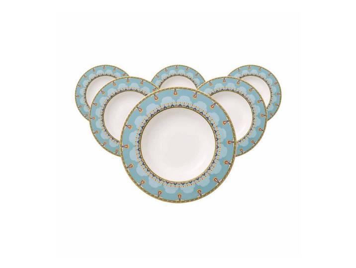 Villeroy & Boch Suppenteller Samarkand Aquamarin Suppenteller ø 24,8 cm 6er Set, (6 St)