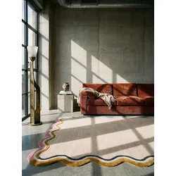 Wollteppich Bordüre Bunt 160 x 230 cm - WINCH   Kadima Design