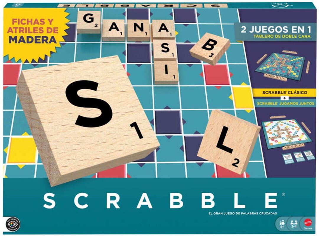 Scrabble Juego de mesa en madera Edición español Mattel Games.