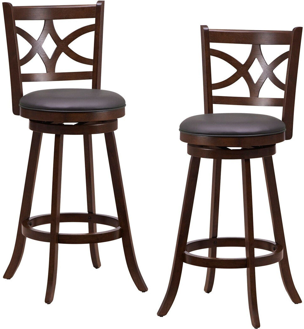 Fleur De Lis Living Authier Swivel Yes Faux Leather Bar Stool Extra Tall (74cm Seat Height)