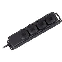 Outdoor-Steckdosenleiste IP44, 4-fach schwarz, 2 Meter