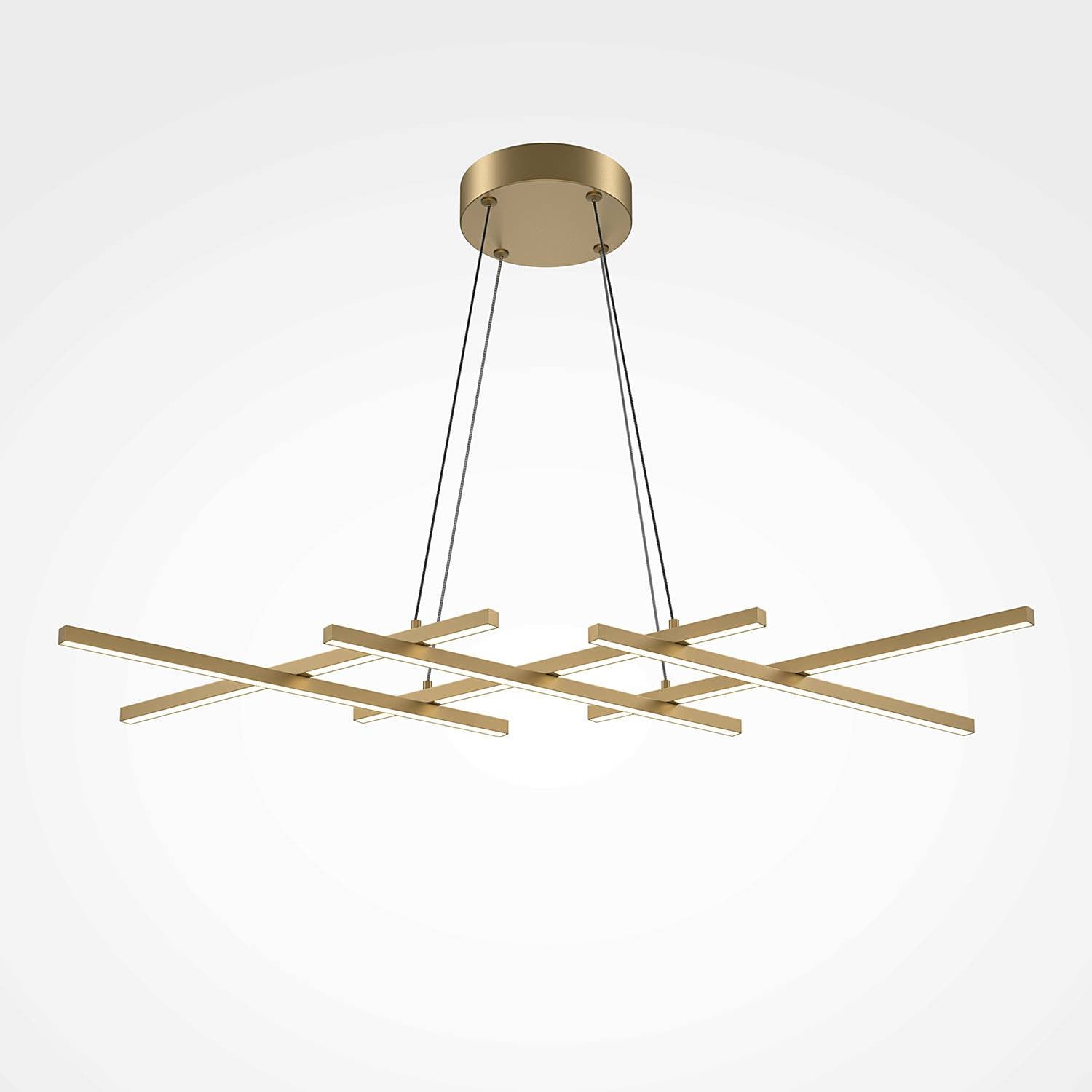 Maytoni Halo LED hanglamp goud/messing met ringontwerp, B: 30 cm, H: 306 cm