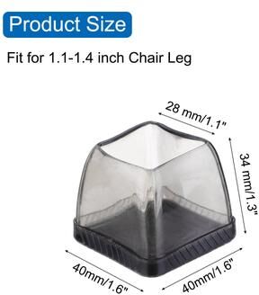 Unique Chair Leg Floor Protectors Non-Slip Square Chair Leg Pads 24 Pieces