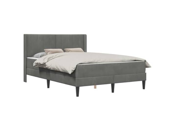 MNCVXAXG Bett mit Matratze, Dunkelgrau, 120 x 200 cm Sperrholz, Kopfteil inklusive, Lattenrost, Samt, 140 kg