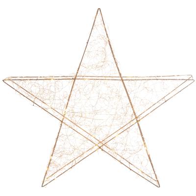 LED Stern AM DESIGN, gold (goldfarben), T:8cm Ø:55cm, Leuchten, Weihnachtsstern aus Draht, Weihnachtsdeko aussen