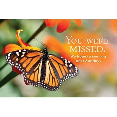 You Were Missed Postcards (Adult-Butterfly), Package of 25