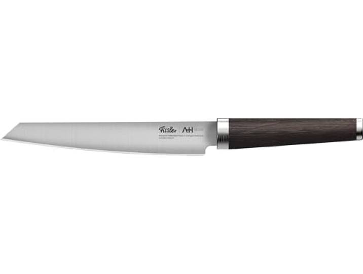 Fissler PrimeCut Fleischmesser 18 cm – Slicer Made in Solingen aus Spezialstahl mit Räuchereiche Griff – extra scharf, handgeschliffen, langlebig
