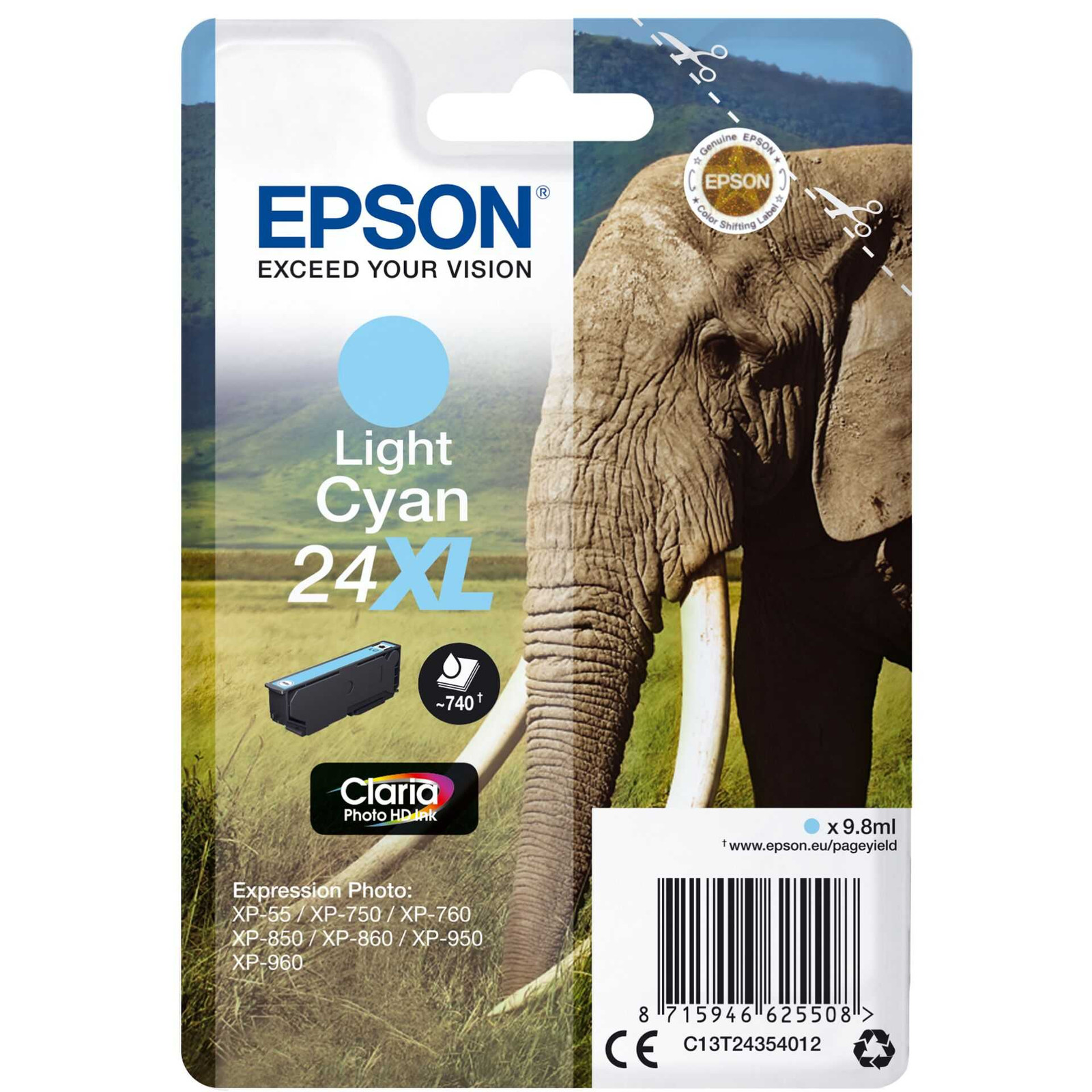 Epson T2435 XL Light Cyan Inktcartridge Elephant C13T24354012