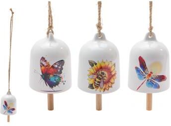 IH Casa Decor "20.5"" Hanging Ceramic Bell Asstd - Set of 3"