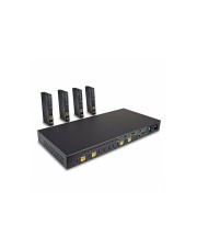 Lindy 150m Cat.6 4x4 HDMI 4K60 HDBaseT Matrix Extender CAT 6 Koaxial 150 m 5-polig LWL CE FCC IEC Schwarz (38345)