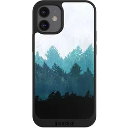 Nivocase Handyhülle für Apple iPhone 12 mini Hülle NIVOpure Case Schwarz Abstrakt Baum Wald (Apple iPhone 12 mini), Smartphone Hülle, Schwarz
