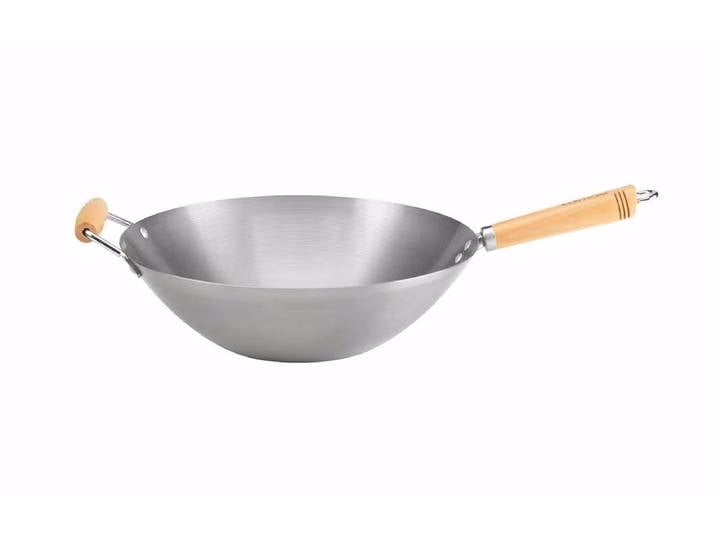 Ken Hom Excellence Wok Karbonstahl 32cm Wokpfanne – Wok Pfanne – silber