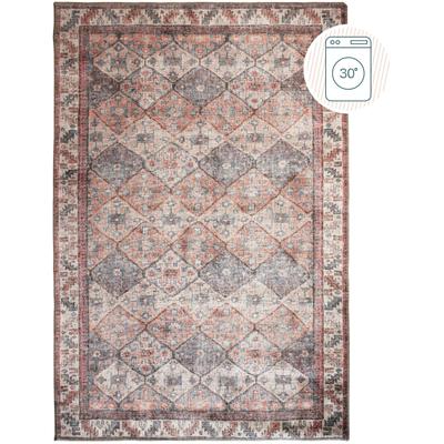 Teppich FLAIR RUGS "Dion", rot, B:190cm H:4mm L:290cm, Polyester, Teppiche, Teppich, Traditioneller Teppich, waschbar, Wohnzimmer, Schlafzimmer