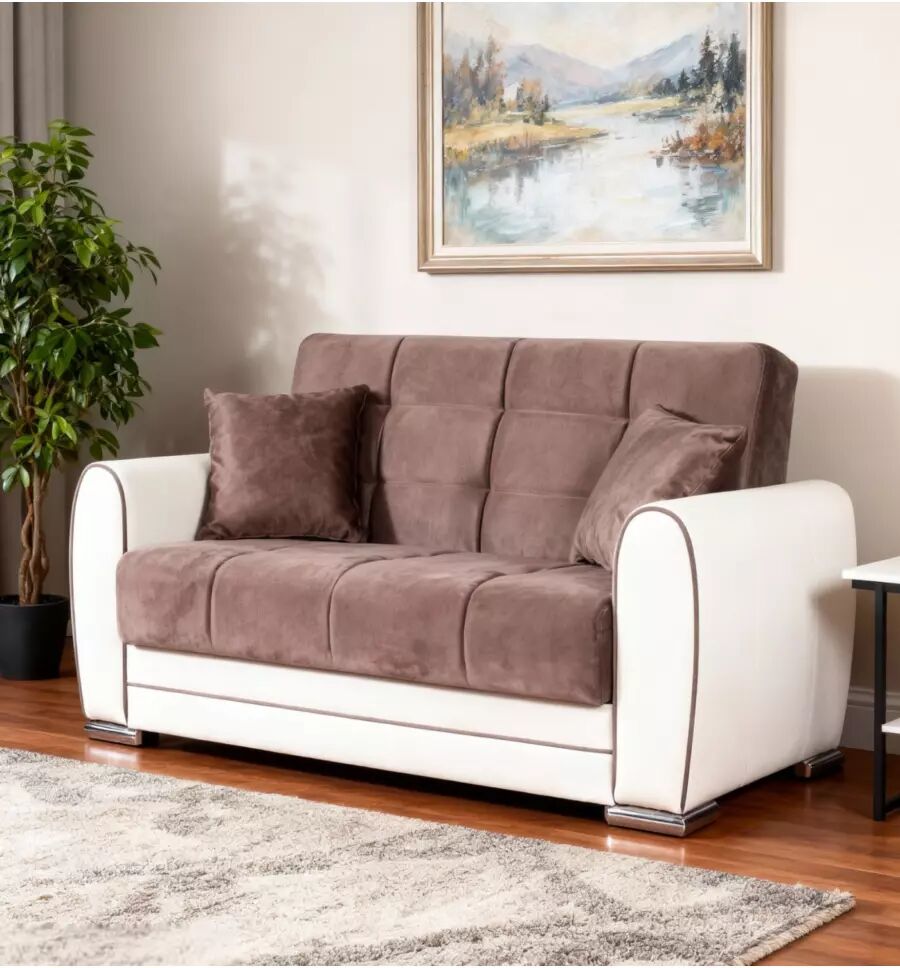 BellaHome DIVANO LETTO 2P MOD. APOLLO BCO/GRIGIO