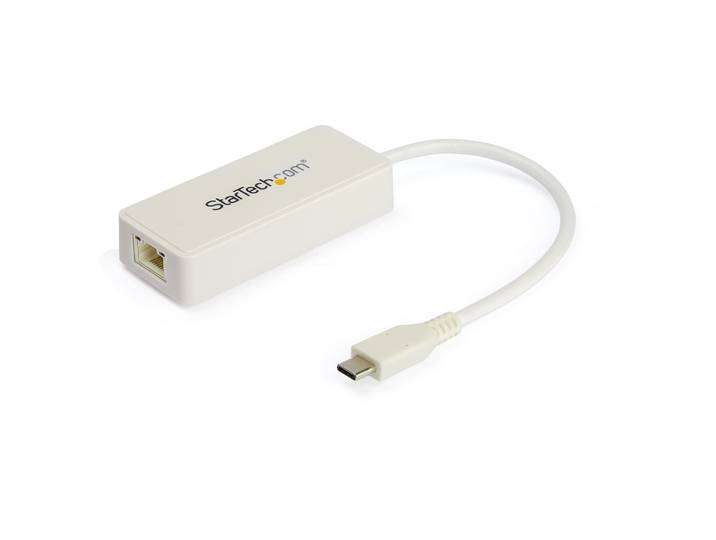 StarTech.com Adaptateur USB-C vers Gigabit Ethernet avec port USB-A - Adaptateur Réseau Blanc 1Gbps NIC USB 3.0/3.1 Type C - 1GbE USB-C RJ45/LAN TB3 C