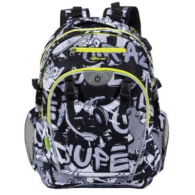 Wheel Bee 950024 - Rucksack Generation Z, Dude, mit integriertem LED, Schul-, Freizeit- und Sportrucksack
