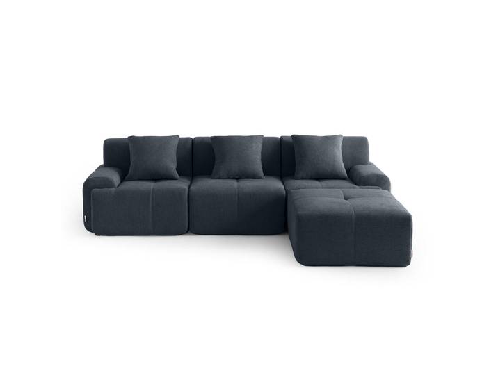 MILYsofa Ecksofa Chenille Blaugrau, Füllung: Viskoelastischer Kern,Komfortschaum,Viskoelastischer Kern, einzeln stellbar, 260x190 cm, Wohnzimmer, Sofas & Couches, Wohnlandschaften, Ecksofas