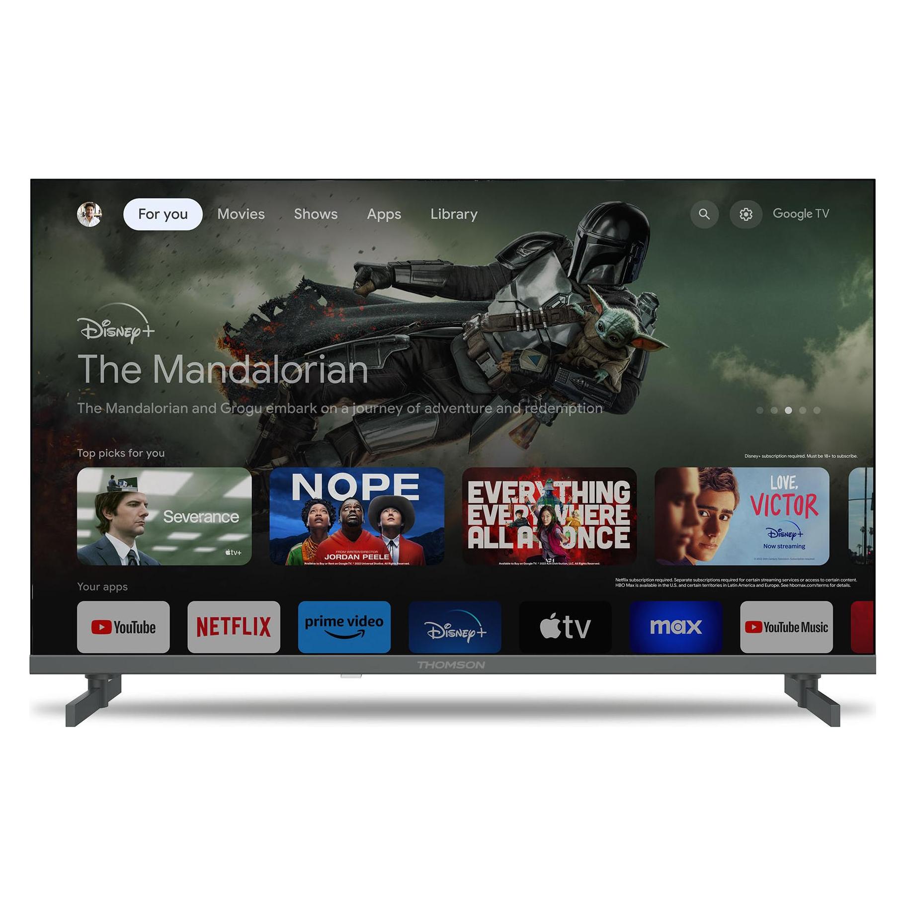 Thomson TV Set||65"|4K/Smart|QLED|3840x2160|Wireless LAN|Bluetooth|Google TV|Dark Grey|65QG4S14 (65", QLED, 4K) (65QG4S14)