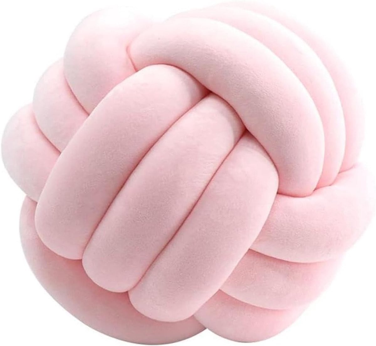 Paarse Decoratieve Geknoopte Kussenbal van Polyester - Diameter: 20 cm