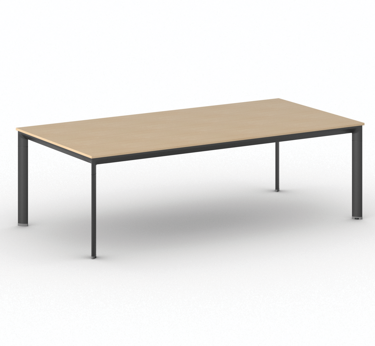 B2B Partner Konferenztisch PRIMO INVITATION 240x120 cm, schwarzes Metallgestell, Buche