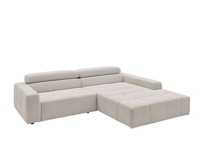 Candy Denver Ecksofa Feincord manuelle Kopfteilverstellung