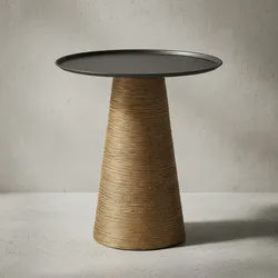 KADIMA DESIGN Aluminium Beistelltisch, Exquisites Schwarz-Gold Muster, Handgefertigt und Praktisch, 40x40 cm