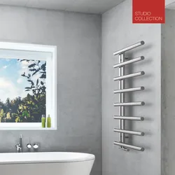 Zehnder Chime Design-Heizkörper, Studio Collection, Edelstahl, PVD Schwarz Chrom gebürstet, 1000x81x500 mm